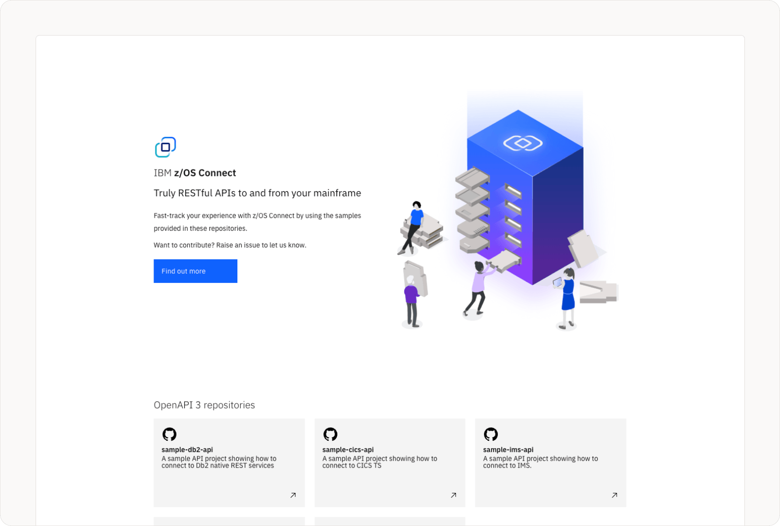 The z/OS Connect Github Samples page